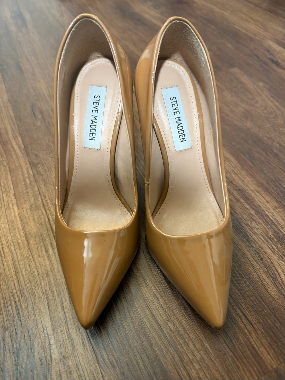 Steve Madden Vala Patent Camel Pointed-Toe Pumps